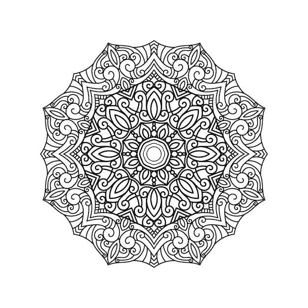Mandala decorativa y patrón para la boda Mehndi islam Mandalas de esquema página de libro para colorear