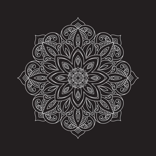 Mandala decorativa y patrón para la boda Mehndi islam Mandalas de esquema página de libro para colorear