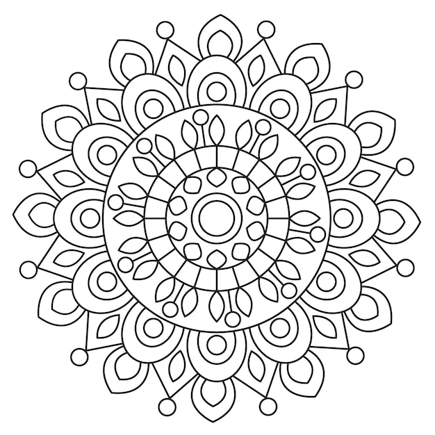 Mandala Decorativa Redonda Con Blanco