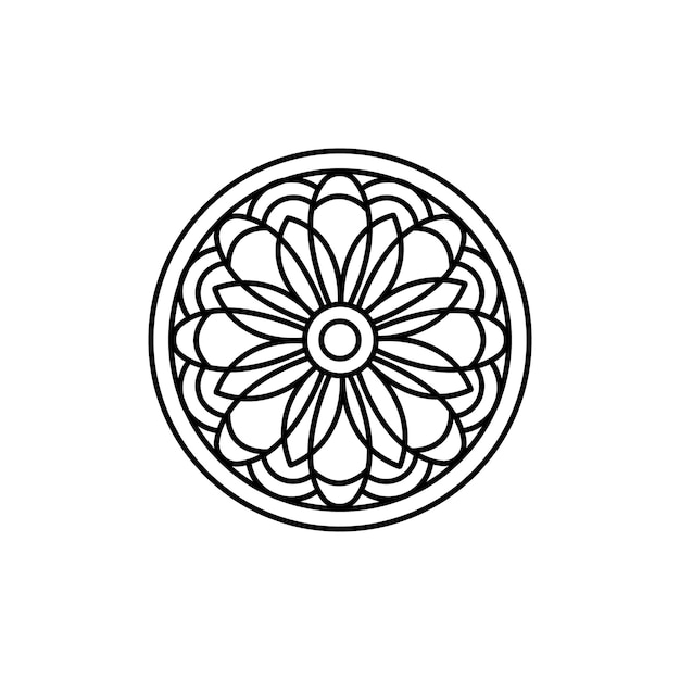 Mandala decorativo de diseño plano sencillo