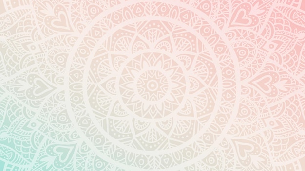 Vector mandala degradado redondo sobre fondo blanco aislado. mandala de boho de vector en colores pastel. mandala con motivos florales. plantilla de yoga