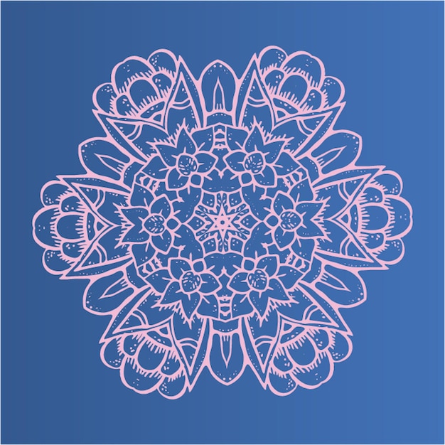 Vector mandala dibujada a mano para marcador rosa margarita pascua de resurrección color indio floral resumen primavera monograma garabato