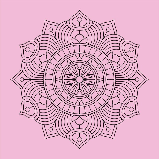 Vector mandala dibujada a mano para marcador rosa margarita pascua de resurrección color indio floral resumen primavera monograma garabato