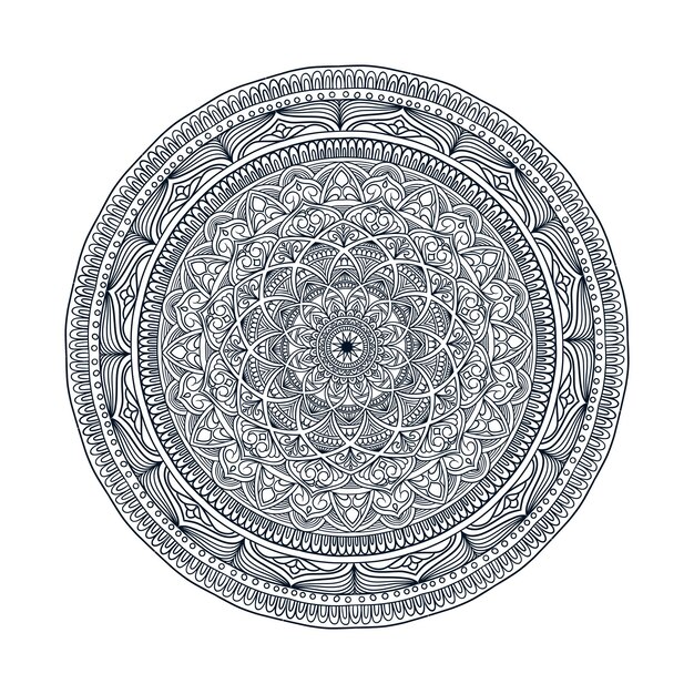 Mandala dibujada a mano página de libro de colorear para adultos