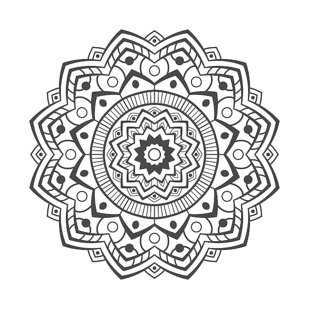 Mandala dibujada a mano sobre fondo blanco