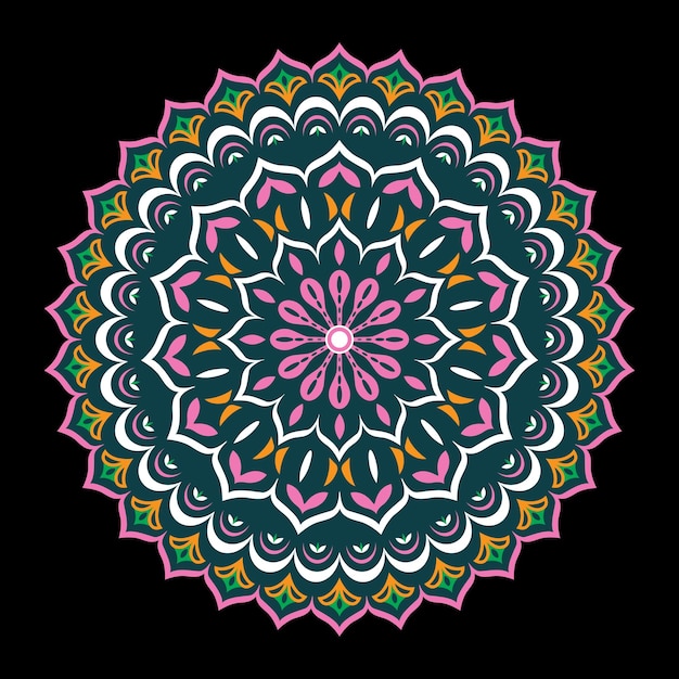 Mandala dibujada a mano por vector con adornos tribales étnicos