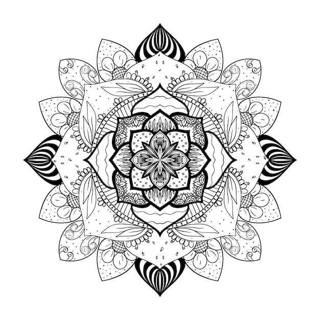 Mandala dibujada a mano vectorial adornos redondos decorativos elementos decorativos patrón oriental