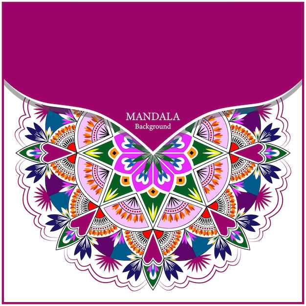 Mandala dibujado a mano con un colorido patrón floral decorativo