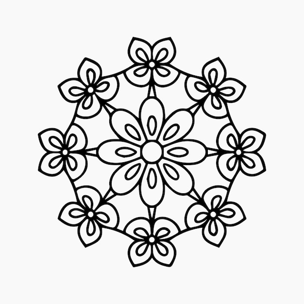 Mandala dibujos animados página de colorear gráfico vectorial