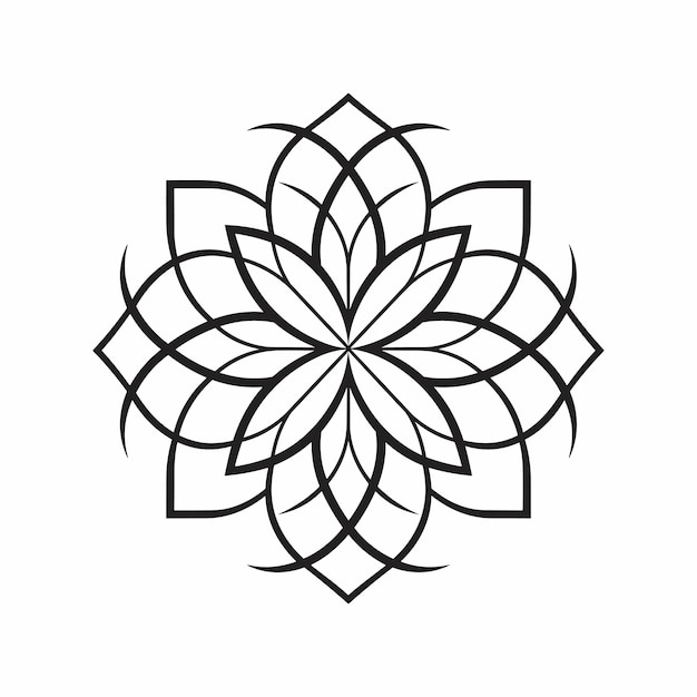 mandala Diseño en blanco y negro