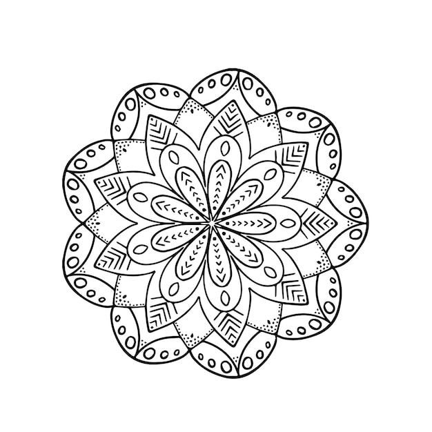 Mandala diseño decorativo y ornamental para colorear página2