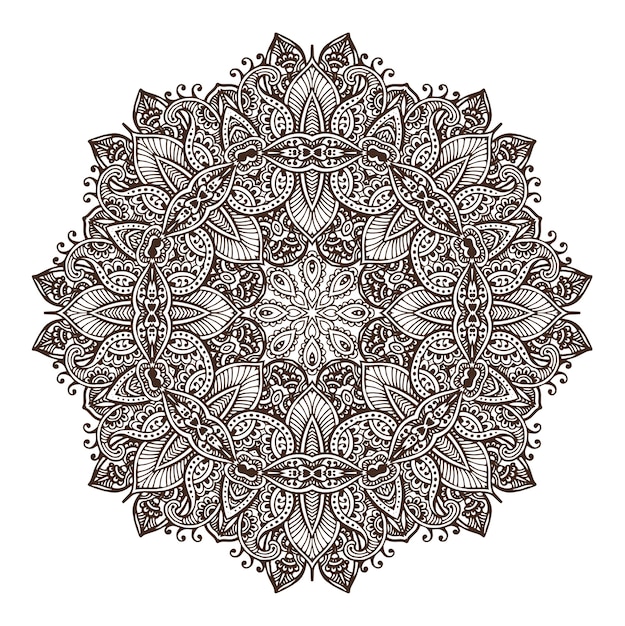 Mandala de diseño de encaje redondo abstracto, elemento decorativo