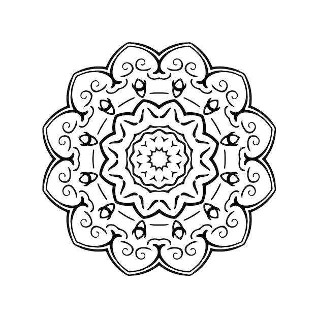 Vector mandala diseño flor fondo indio redondo, árabe, elemento