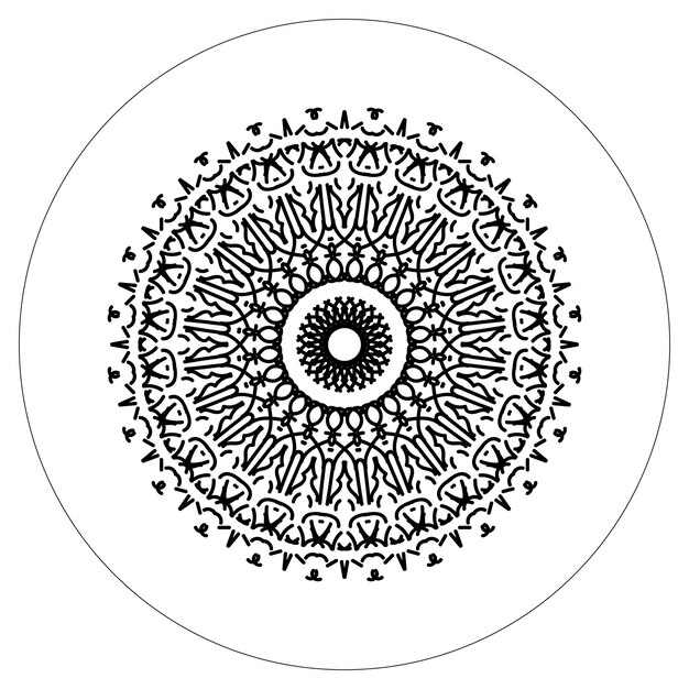Mandala diseño de línea de arte