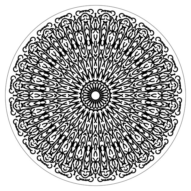 Mandala diseño de línea de arte
