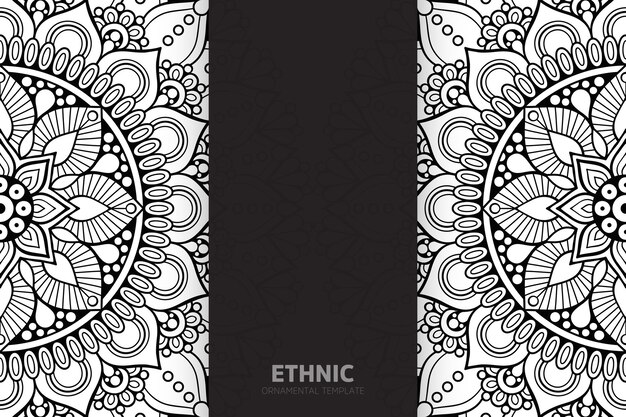 Mandala de diseño semless de patrón étnico tribal