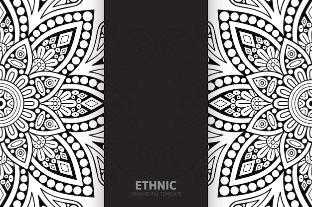 Mandala de diseño semless de patrón étnico tribal