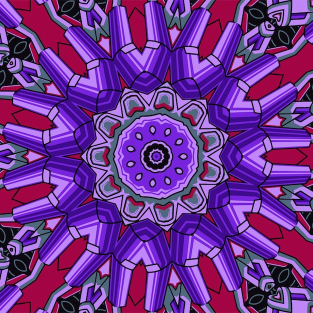 Mandala doodle línea decorada fondo abstracto geométrico mosaico vector sin costura boho étnico patrón ornamental