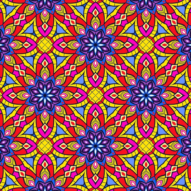 Mandala doodle líneas decoradas de fondo. Resumen geométrico embaldosado boho étnico de patrones sin fisuras