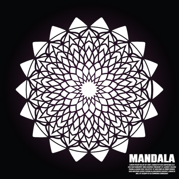 Vector mandala dorada decorativa en fondo blanco