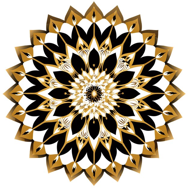 Vector mandala dorada decorativa sobre un fondo blanco