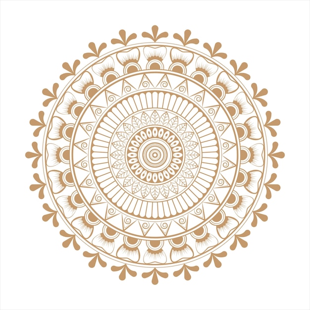 un mandala dorado y blanco con un patrón dorado en él