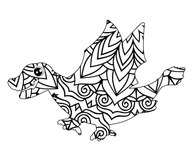 Mandala dragón para colorear páginas para niños y adultos premium vector