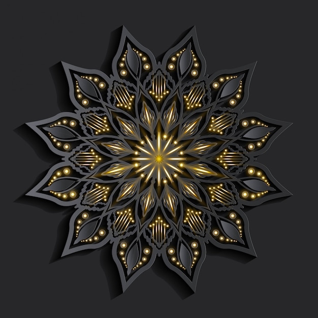 Vector mandala con efecto 3d