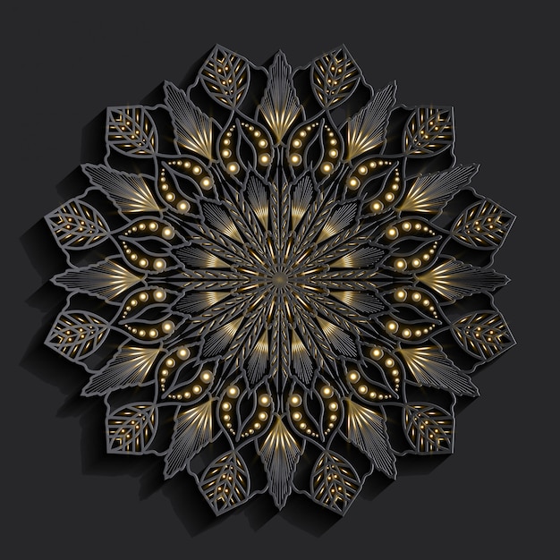 Mandala con efecto 3D
