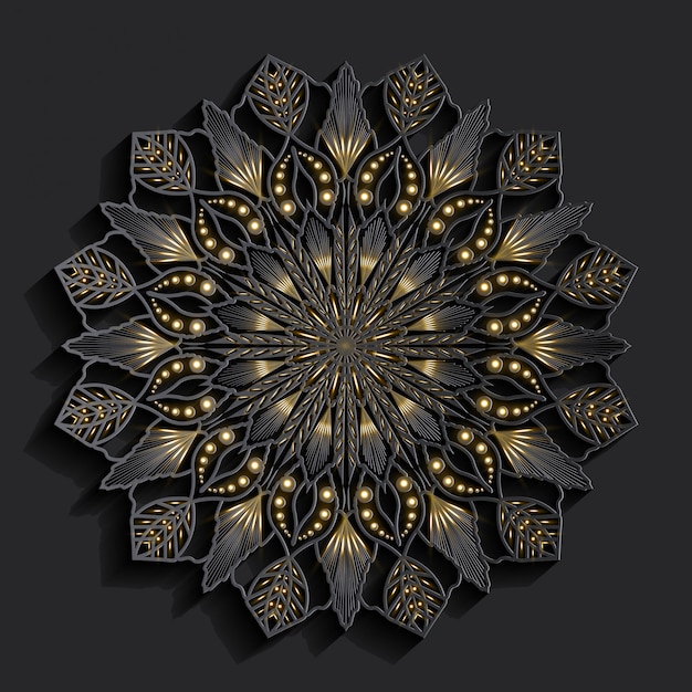 Vector mandala con efecto 3d