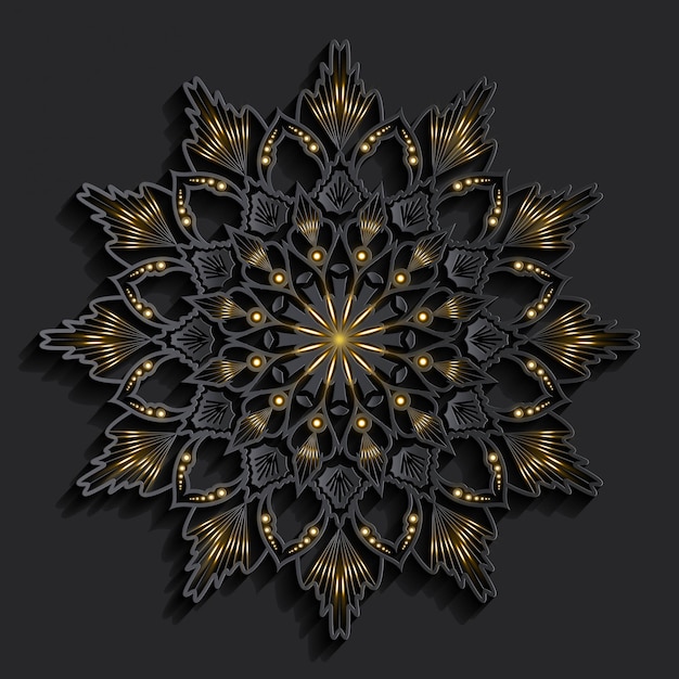 Vector mandala con efecto 3d