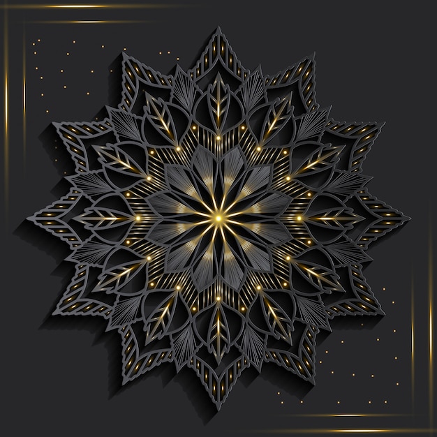 Vector mandala con efecto 3d