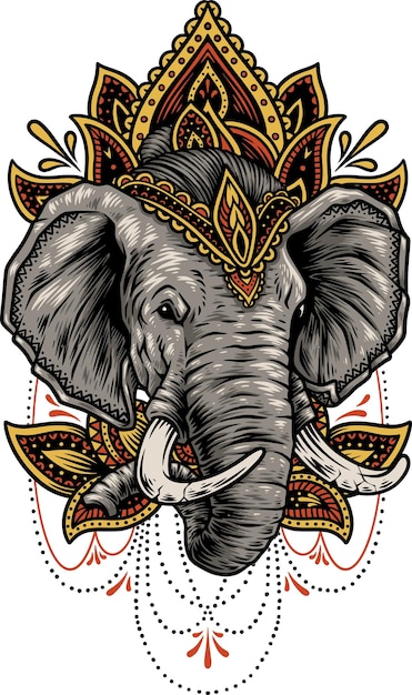 Vector mandala de elefante