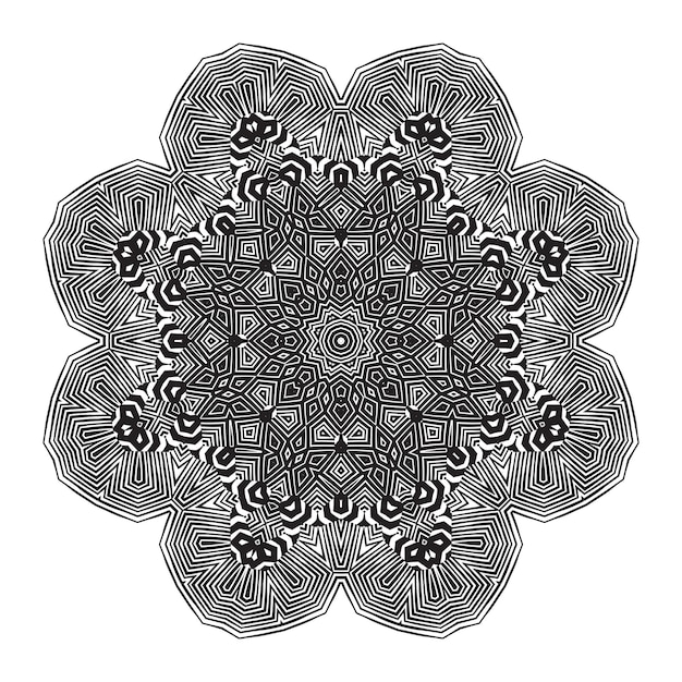 Mandala elegante con vector de patrón de cebra