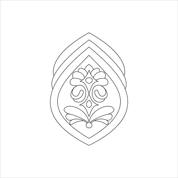 Mandala con elemento de adorno floral