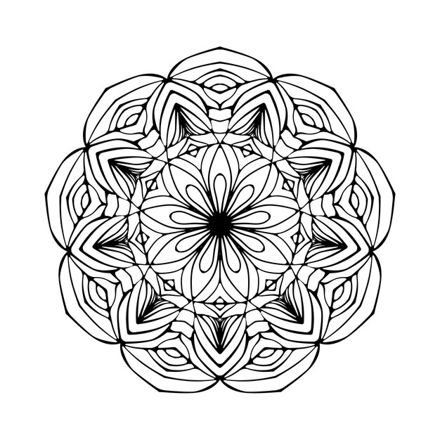 Mandala Elemento decorativo étnico para el diseño Patrón redondo dibujado a mano