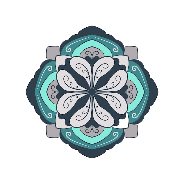 Mandala Elemento decorativo étnico Fondo redondo dibujado a mano