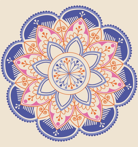 Vector mandala elemento decorativo étnico telón de fondo dibujado a mano islam árabe motivos indios y otomanos