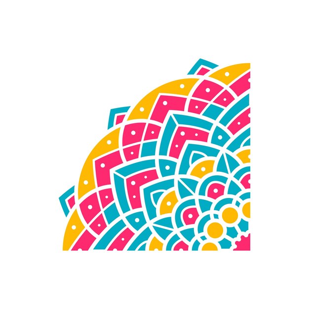 Mandala elemento de diseño marco vectorial colorido