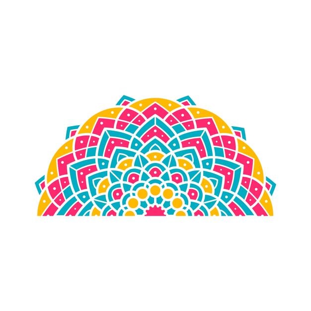 Mandala elemento de diseño marco vectorial colorido