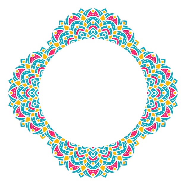 Mandala elemento de diseño marco vectorial colorido