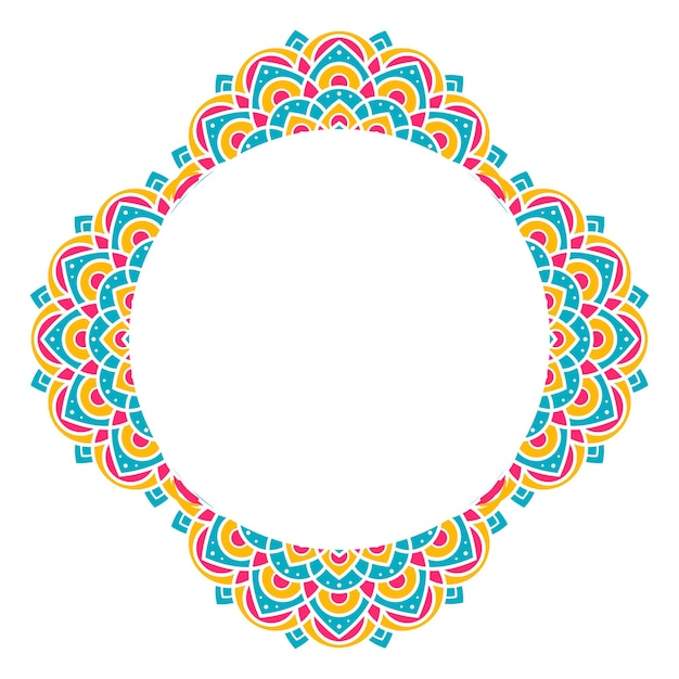 Mandala elemento de diseño marco vectorial colorido