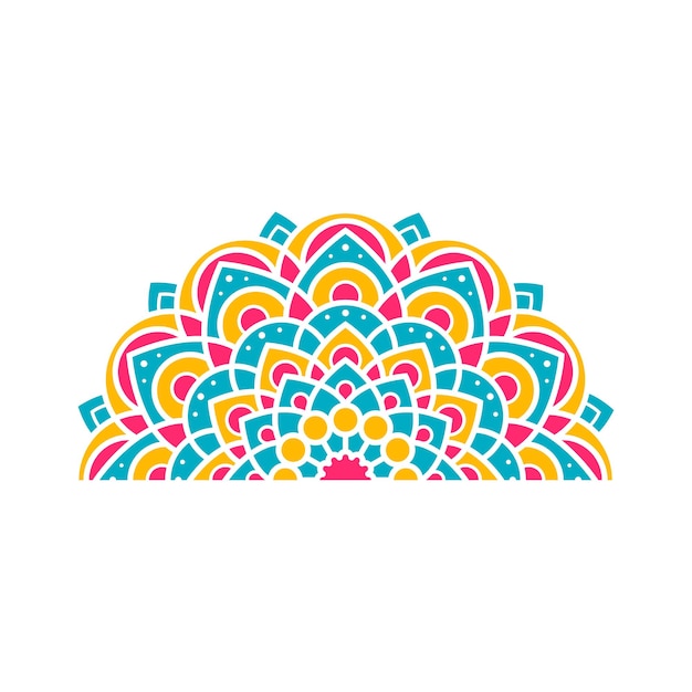 Mandala elemento de diseño marco vectorial colorido