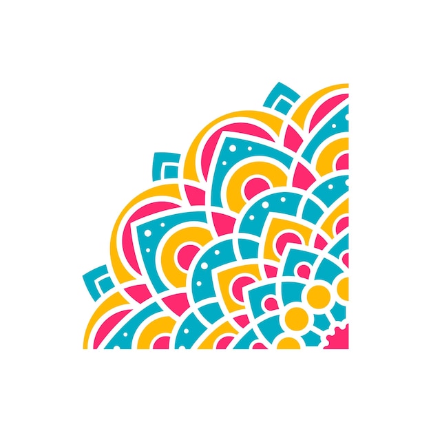 Mandala elemento de diseño marco vectorial colorido