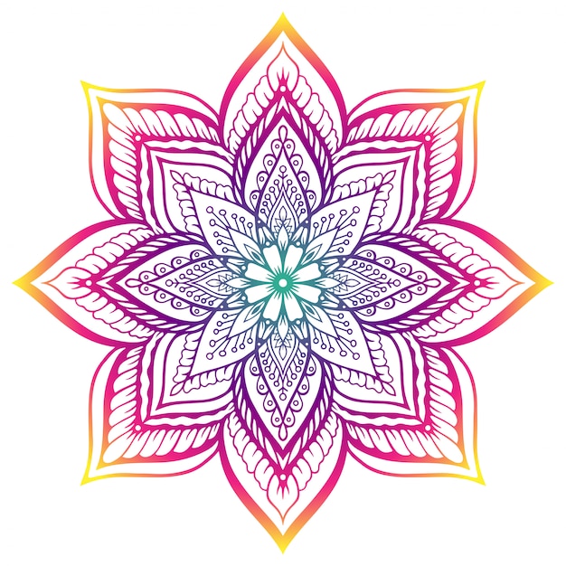 Vector mandala con elemento floral.