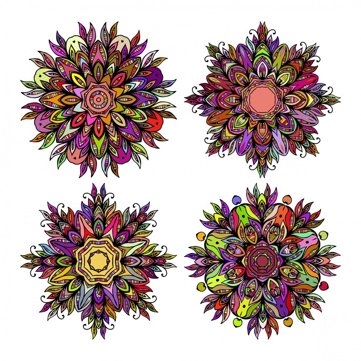 Vector mandala elementos decorativos étnicos.