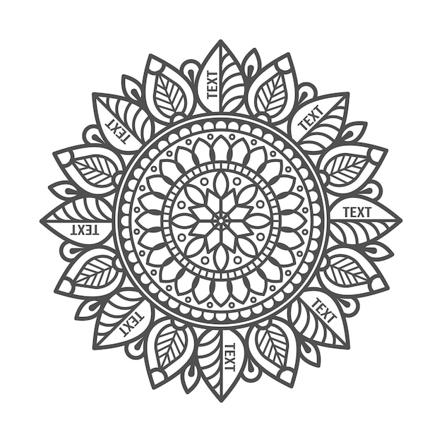 Vector mandala con elementos de hojas