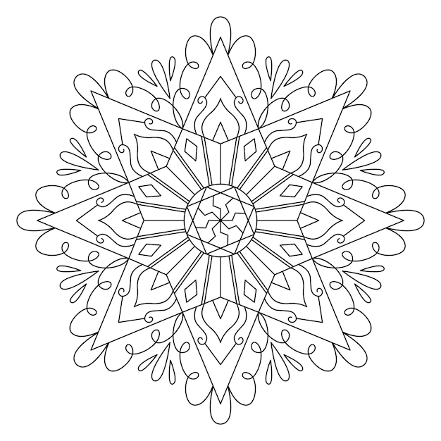 Mandala estrella imprimible para colorear página para adultos