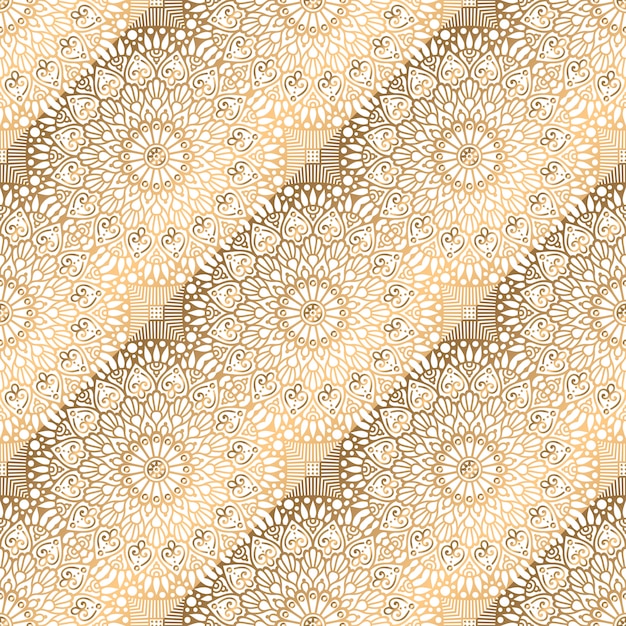 Mandala étnica diseño de patrones sin fisuras