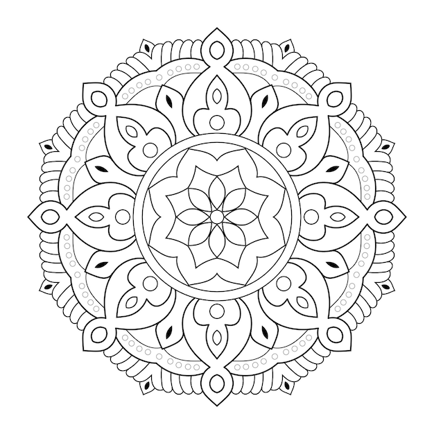 Mandala étnica vectorial con flor de patrones sin fisuras